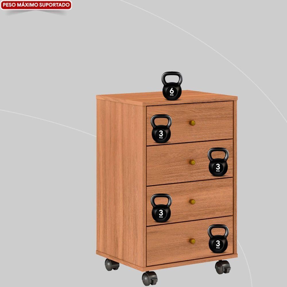 Gaveteiro Para Escritório Piece 4 Gavetas Amêndola - 7