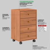 Gaveteiro Para Escritório Piece 4 Gavetas Amêndola - 5