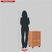 Gaveteiro Para Escritório Piece 4 Gavetas Amêndola - 6