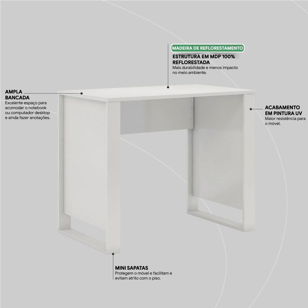 Mesa Para Computador Office Luna Branco - 8