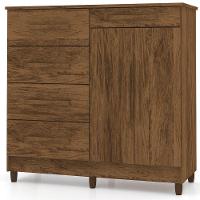 Cômoda Sapateira Sirios 5 Gavetas 2 Portas Imbuia Rústico - 1