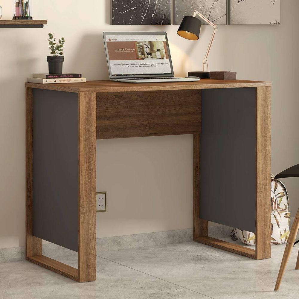 Mesa Para Computador Office Luna Amêndola/grafito - 3