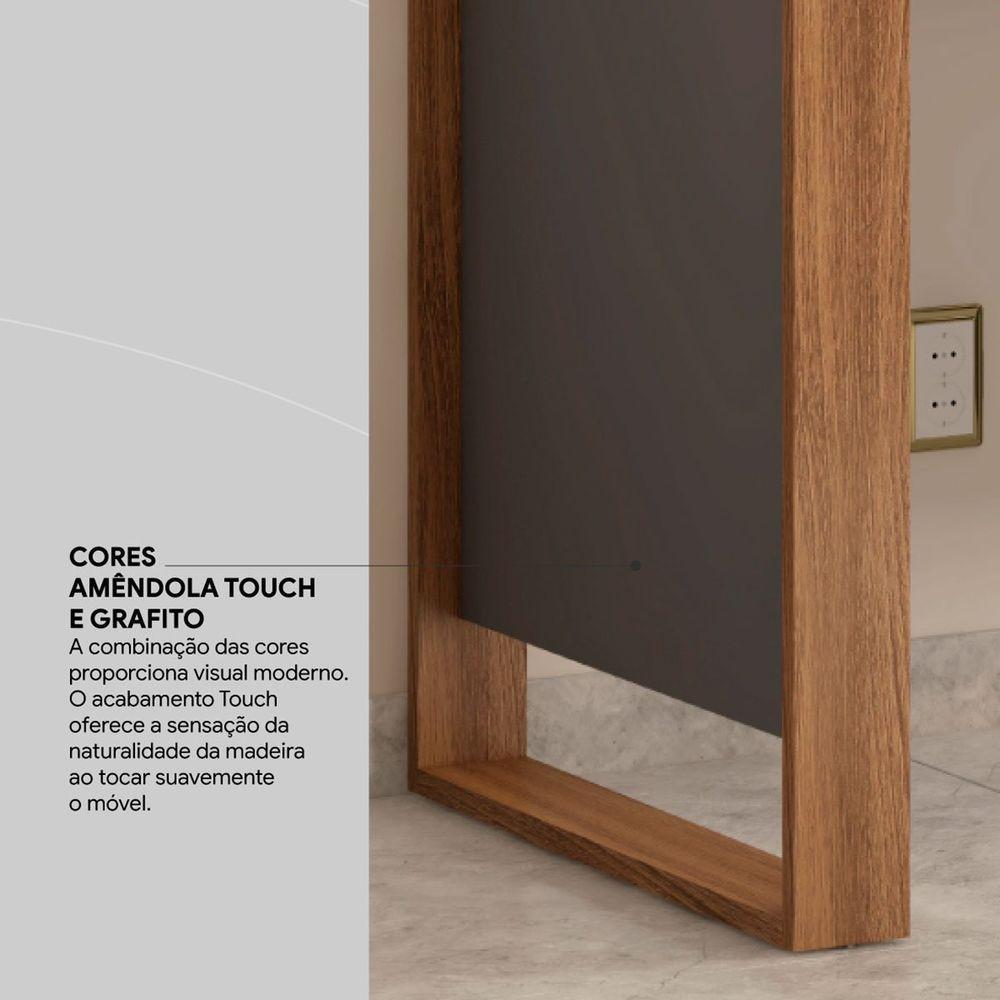 Mesa Para Computador Office Luna Amêndola/grafito - 4