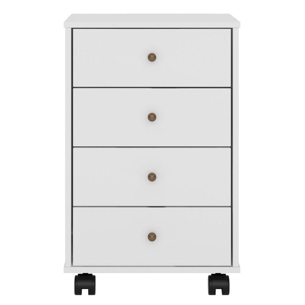 Gaveteiro Para Escritório Piece 4 Gavetas Branco - 2