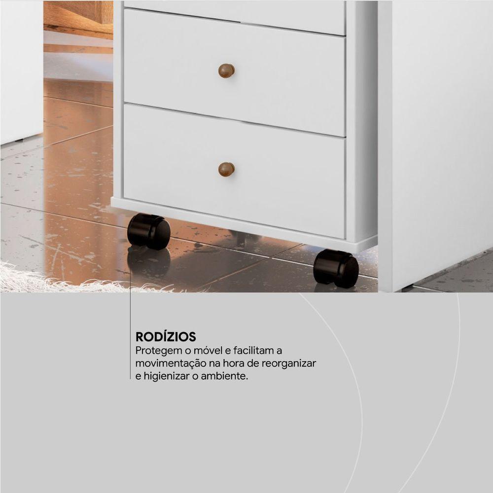 Gaveteiro Para Escritório Piece 4 Gavetas Branco - 3