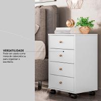 Gaveteiro Para Escritório Piece 4 Gavetas Branco - 8