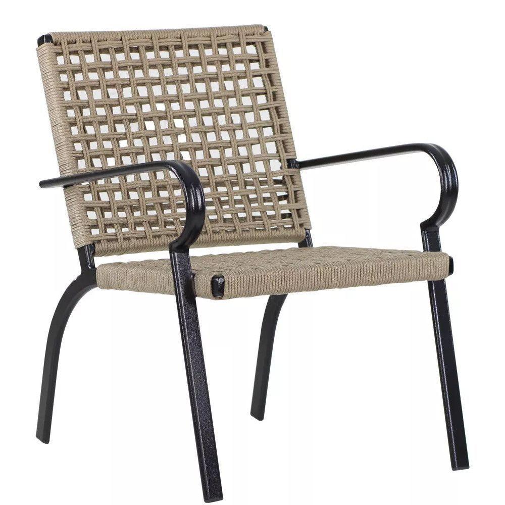 2 Cadeiras Corda Náutica E Mesa Tampo Ripado Trama Rami - 5