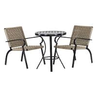 2 Cadeiras Corda Náutica E Mesa Tampo Ripado Trama Rami - 1