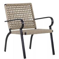 2 Cadeiras Corda Náutica E Mesa Tampo Ripado Trama Rami - 5