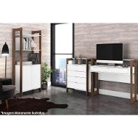 Guarda Roupa Closet Solteiro Armário Alto 2 Prats 2 Portas AZ1009 Preto/Nogal - Tecno Mobili - 1