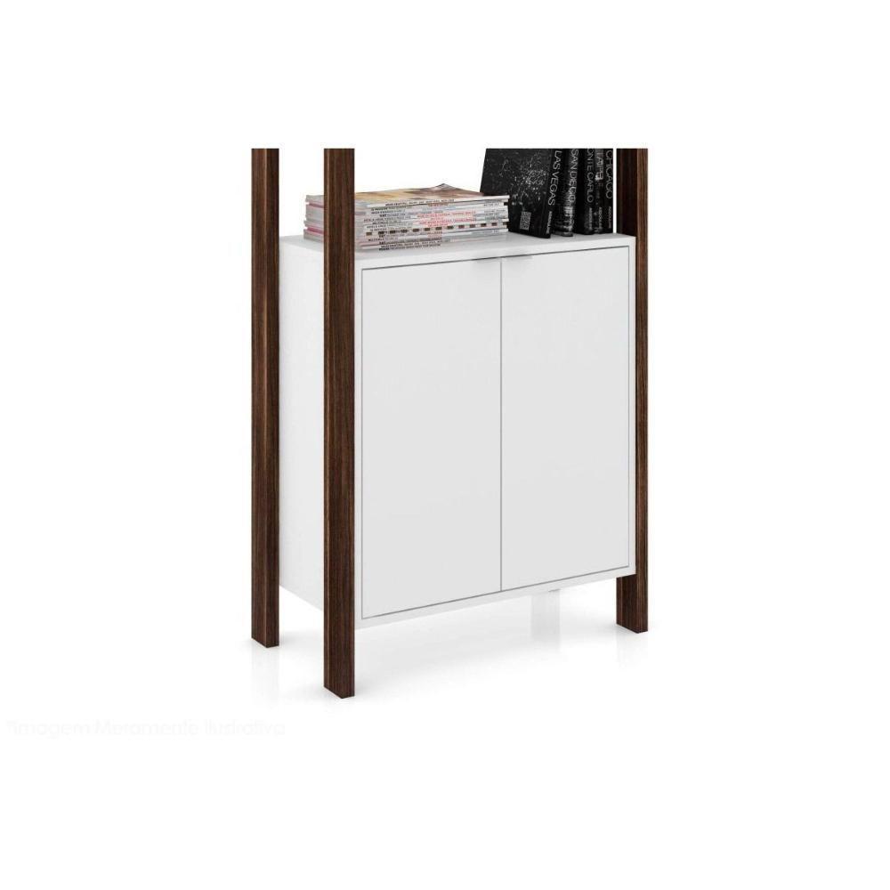 Guarda Roupa Closet Modulado AZ1009 c/ 2 Portas e 2 Prateleiras cor Preto/Nogal - Tecno Mobili - 5