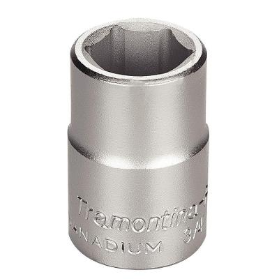Soquete Sextavado Em Aço Cromo Vanádio 23 Mm - Encaixe 3/4" Tramontina Pro Tramontina