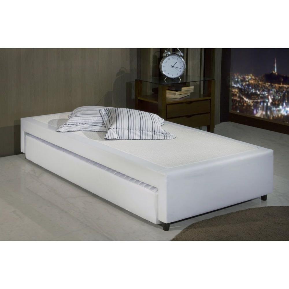 Cama Box Base c/Auxiliar Solteiro MH1453 Bordado White (88x188x32) - Herval - 5