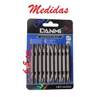 Conjunto De Ponteira Pontas Duplas Chave Phillips Ph2 10 Peças Danmi - 2