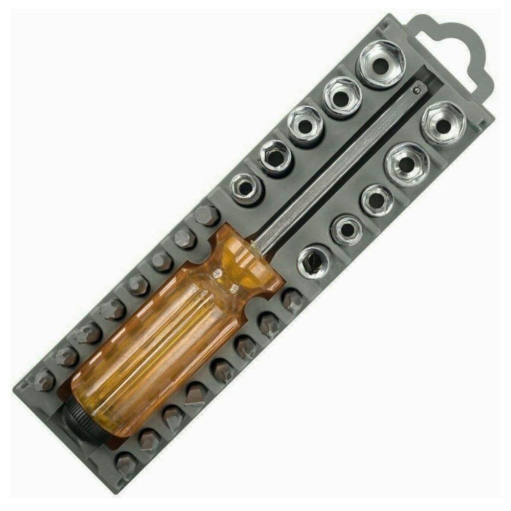 Jogo De Chave Bits Com 28 Peças Phillips Fenda Torx - 1