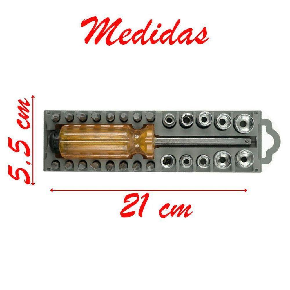 Jogo De Chave Bits Com 28 Peças Phillips Fenda Torx - 3