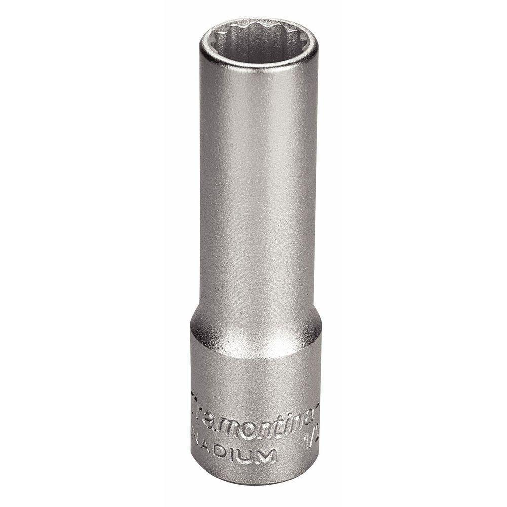 Soquete Estriado Longo Aço Cromo Vanádio 7/16pol Encaixe 1/2pol Tramontina Pro Tramontina - 1