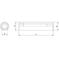 Soquete Sextavado Longo Aço Cromo Vanádio 11/32pol Encaixe 1/4pol Tramontina Pro Tramontina - 2