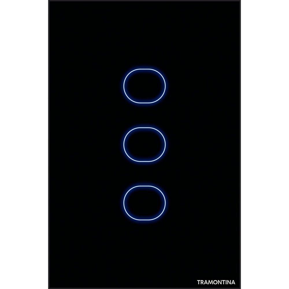 Interruptor Touch Smart Tramontina Preto 3 Canais Tramontina - 1