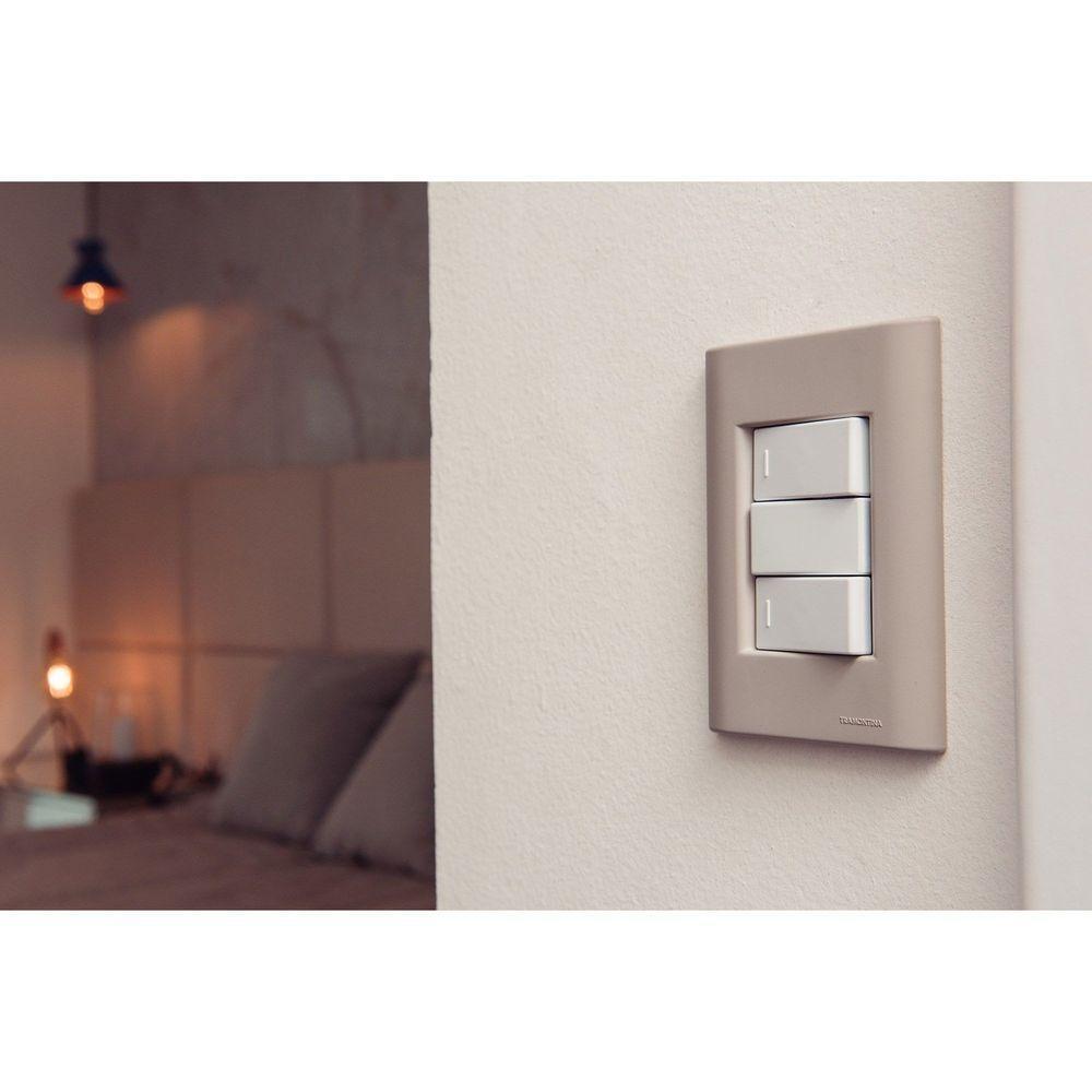 Placa 3 Postos 4x2 Tramontina Giz Fendi Soft Touch Sem Suporte Tramontina - 3