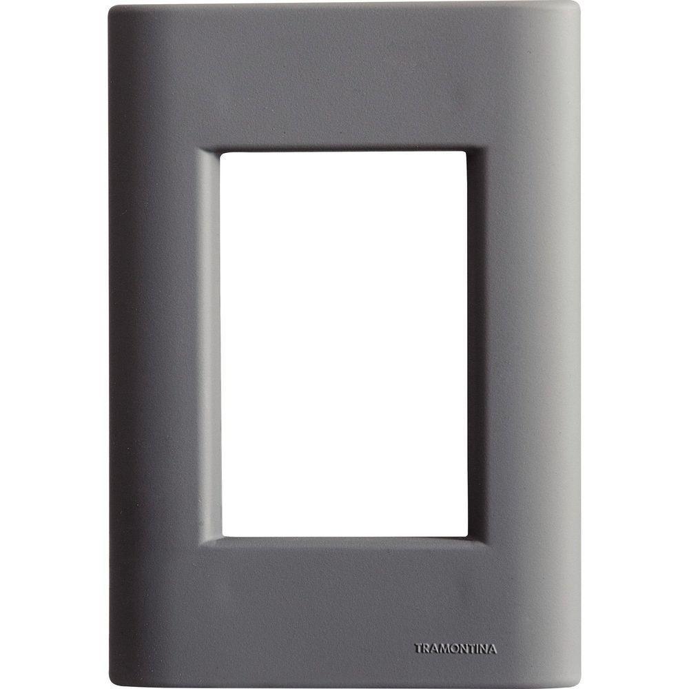 Placa 3 Postos 4x2 Tramontina Giz Titânio Soft Touch Sem Suporte Tramontina - 1