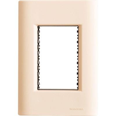 Placa 3 Postos 4x2 Tramontina Giz Nude Soft Touch Suporte Tramontina
