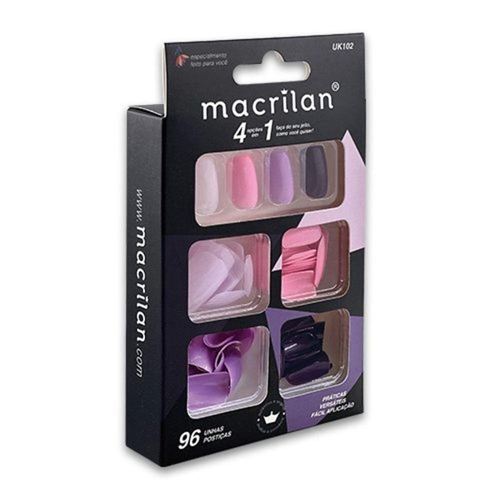 Macrilan Kit Unhas Médias 4 Cores C-96 Unidades Uk102 - 2