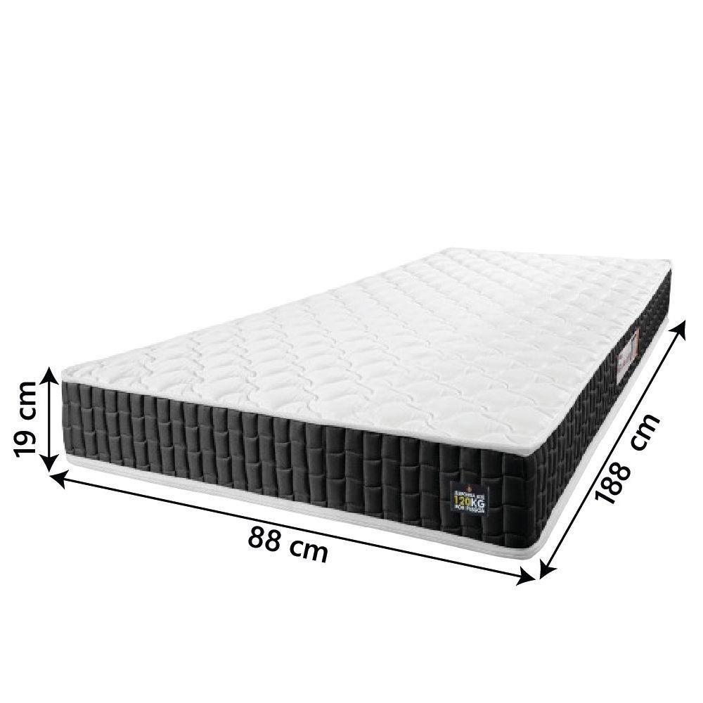 Colchão Solteiro Espuma D33 New Millenium 88x188x19cm Branco/preto Hellen Pret/branc - 3