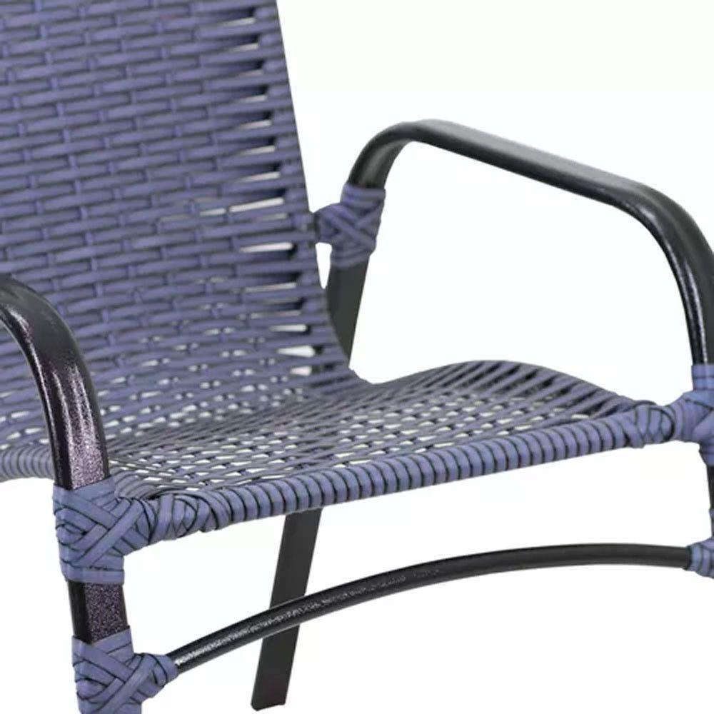 4 Cadeiras E Mesa Tampo Ripado Em Alumínio  Preto - 2