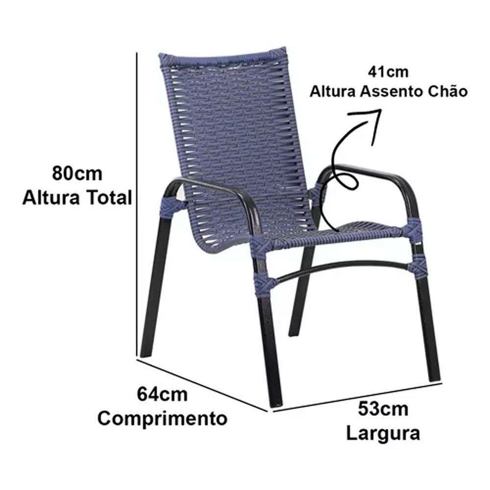 4 Cadeiras E Mesa Tampo Ripado Em Alumínio  Preto - 3