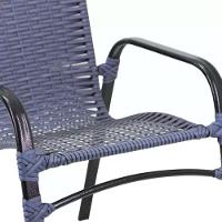 4 Cadeiras E Mesa Tampo Ripado Em Alumínio  Preto - 2