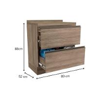 Gabinete de Cozinha Modulado Balcão Maxxi G755 2 Gavetas c/Tampo 80cm Nogal/Preto - Kappesberg - 7