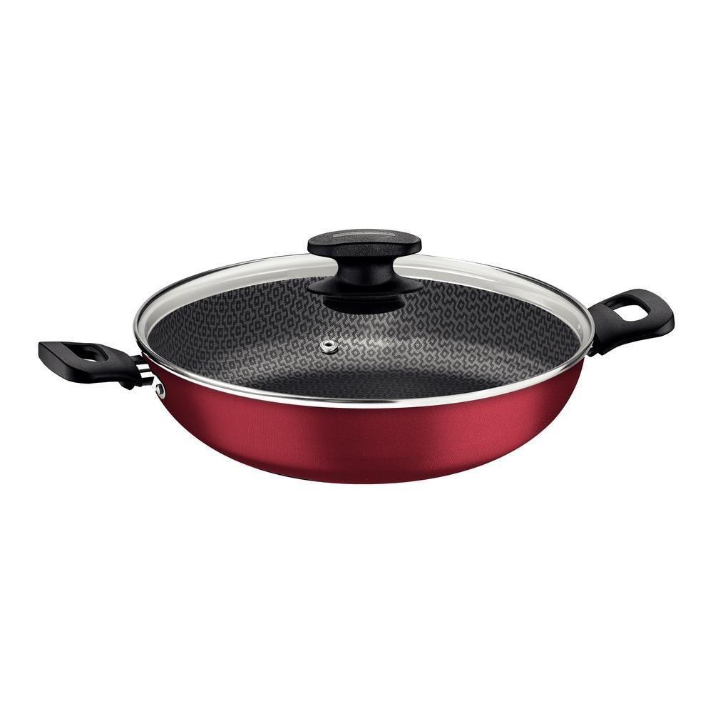 Panela Wok Antiaderente 3,3l Com Tampa Loreto Tramontina Cor:vermelho Vermelho - 1