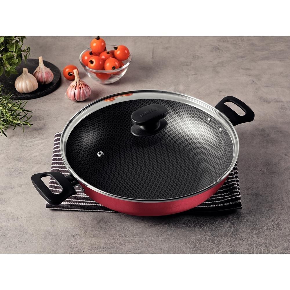 Panela Wok Antiaderente 3,3l Com Tampa Loreto Tramontina Cor:vermelho Vermelho - 2