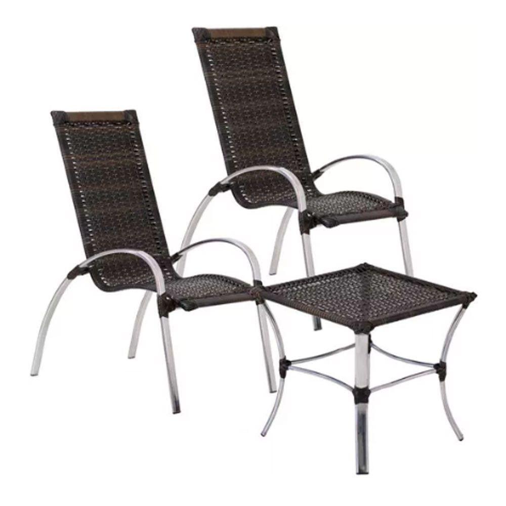 Jogo De 4 Cadeiras E Mesa Em Alumínio Garden  Pedra Ferro - 7