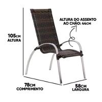 Jogo De 4 Cadeiras E Mesa Em Alumínio Garden  Pedra Ferro - 2