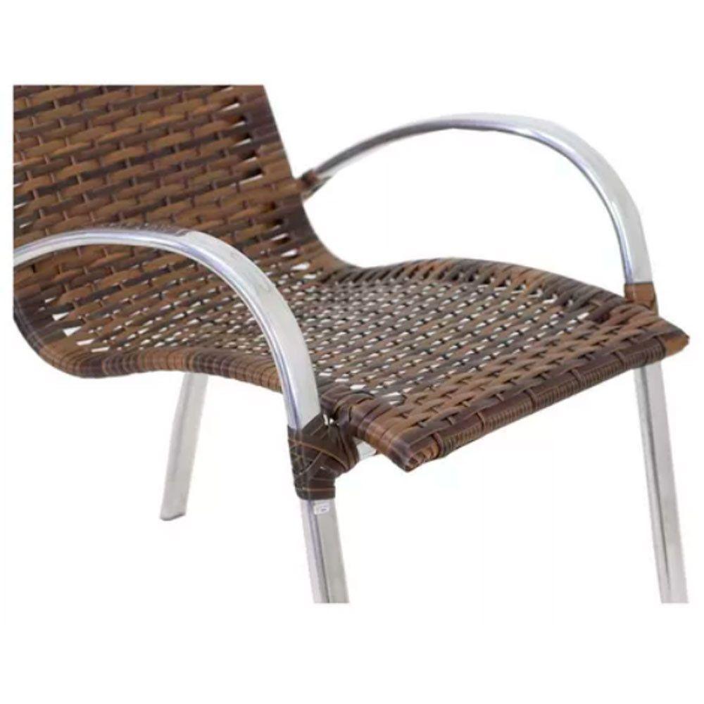 Jogo De 4 Cadeiras E Mesa Em Alumínio Garden  Argila - 8