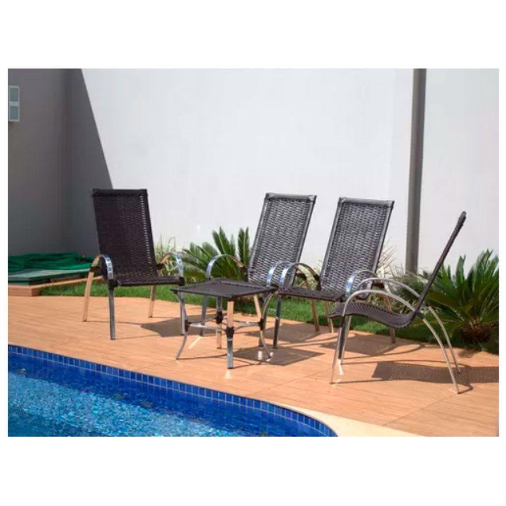 Jogo De 4 Cadeiras E Mesa Em Alumínio Garden  Argila - 10