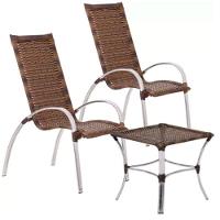 Jogo De 4 Cadeiras E Mesa Em Alumínio Garden  Argila - 2