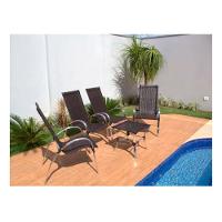 Jogo De 4 Cadeiras E Mesa Em Alumínio Garden  Argila - 6