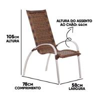 Jogo De 4 Cadeiras E Mesa Em Alumínio Garden  Argila - 9