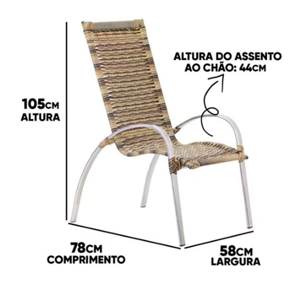 Jogo De 4 Cadeiras E Mesa Em Alumínio Garden  Capuccino - 3