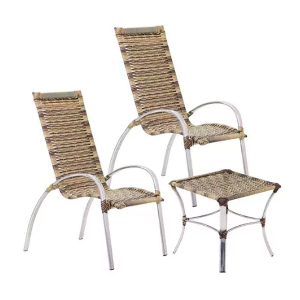 Jogo De 4 Cadeiras E Mesa Em Alumínio Garden  Capuccino - 8