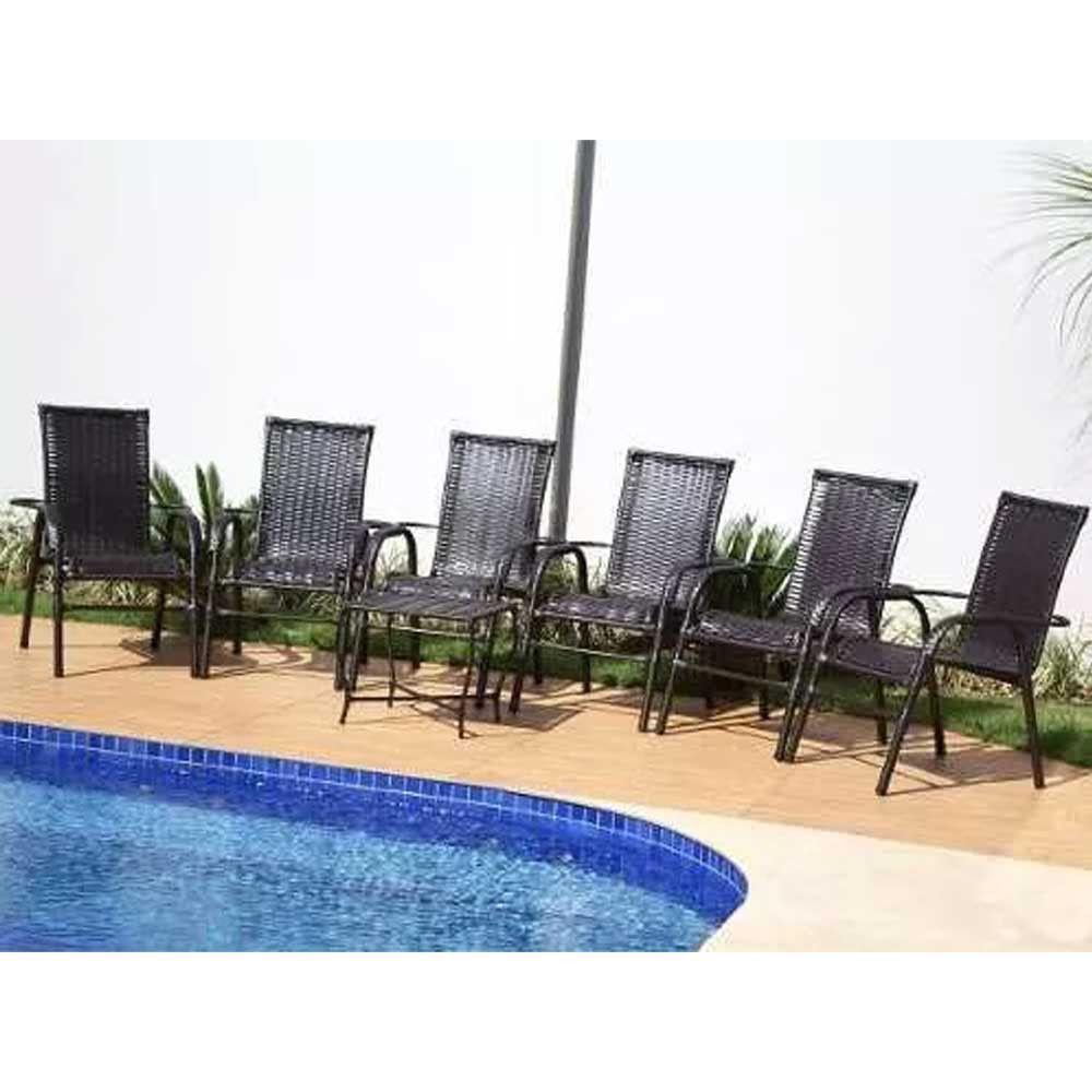 Jogo 6 Cadeiras E Mesa De Centro Vênus  Argila - 4