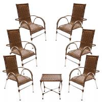 Jogo 6 Cadeiras E Mesa De Centro Vênus  Argila - 1