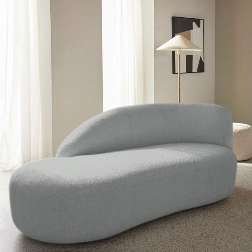 Divã Recamier Luna 160cm Lado Esquerdo Bouclé - Adj Decor Cor Cinza - 3