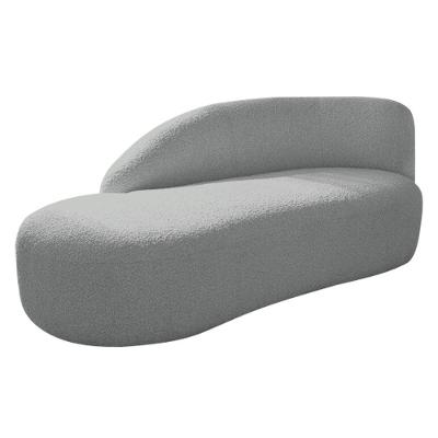 Divã Recamier Luna 160cm Lado Esquerdo Bouclé - Adj Decor Cor Cinza