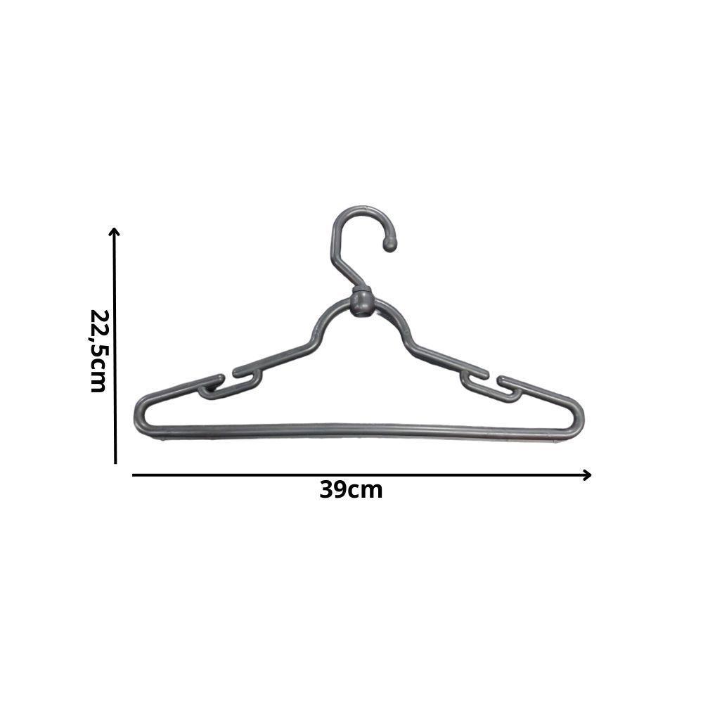 Kit 25un. Cabide Giratório Cavado Pp Preto - 2