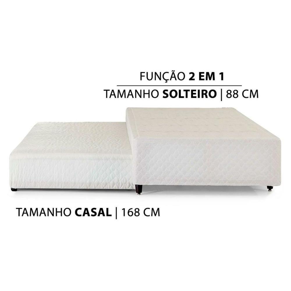 Cama Box Base c/Auxiliar Solteiro MH1453 Bordado White (88x188x32) - Herval - 6