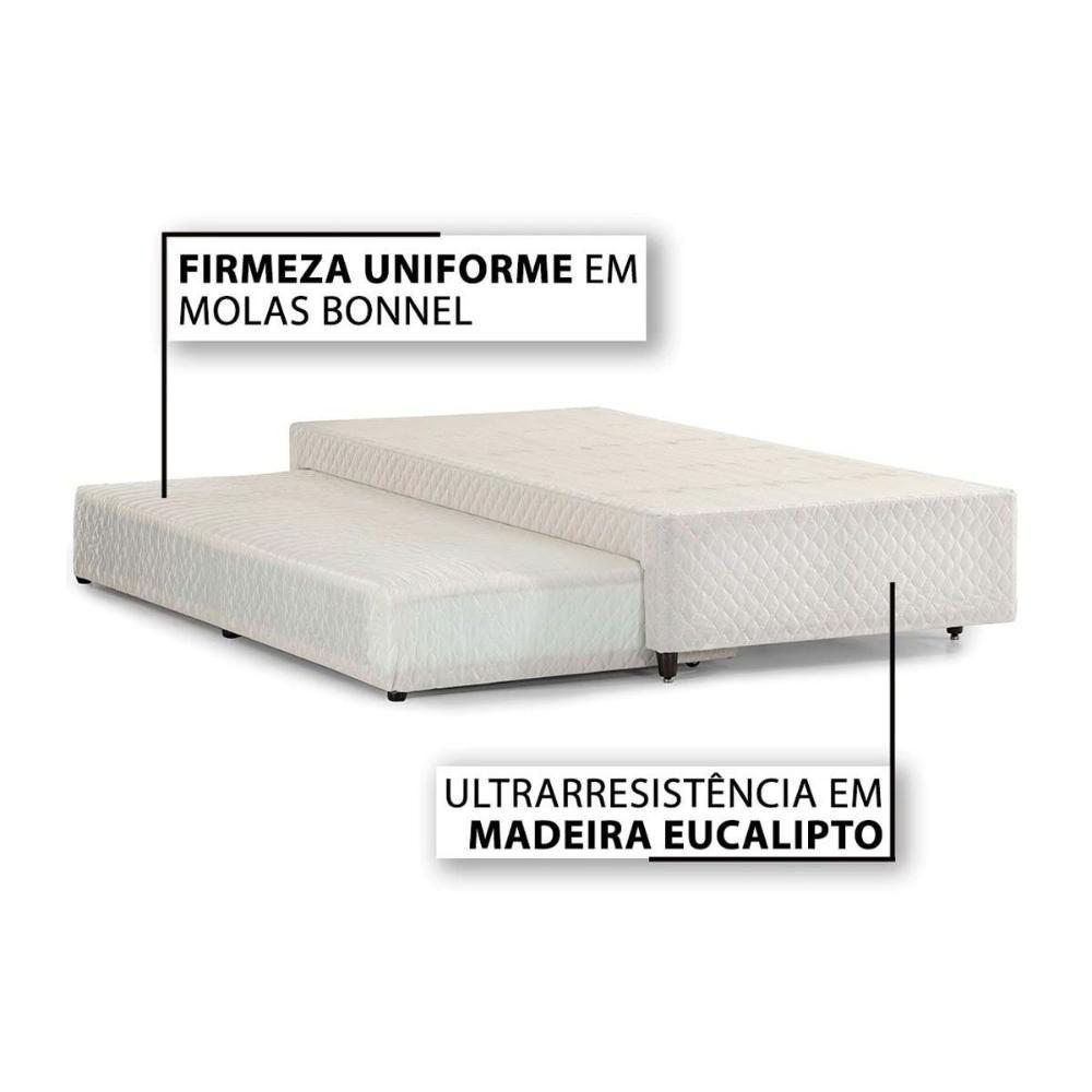 Cama Box Base c/Auxiliar Solteiro MH1453 Bordado White (88x188x32) - Herval - 7